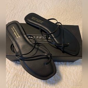Italian Black sandals size 8 BRAND NEW Saks Fifth Avenue